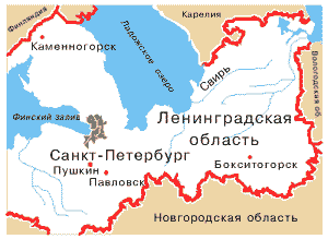 Карта: Ленинградская область