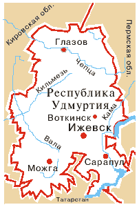 Карта: Удмуртская Республика
